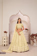 Load image into Gallery viewer, Lemon Yellow Elegant Butterfly Net Lehenga with Intricate Embroidery ClothsVilla