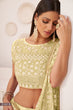 Load image into Gallery viewer, Lemon Yellow Elegant Butterfly Net Lehenga with Intricate Embroidery ClothsVilla