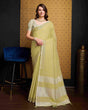 Load image into Gallery viewer, Lemon Yellow Elegant Solid Saree with Zari Border – Timeless Grace ClothsVilla