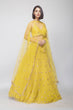 Load image into Gallery viewer, Lemon Yellow Showstopper Double-Layer Net Lehenga ClothsVilla