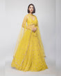 Load image into Gallery viewer, Lemon Yellow Showstopper Double-Layer Net Lehenga ClothsVilla