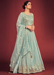 Load image into Gallery viewer, Light Blue Pakistani Georgette Lehenga Choli For Indian Festivals &amp; Weddings - Sequence Embroidery Work, Mirror Work Clothsvilla