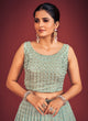 Load image into Gallery viewer, Light Blue Pakistani Georgette Lehenga Choli For Indian Festivals &amp; Weddings - Sequence Embroidery Work, Mirror Work Clothsvilla