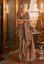 Light Brown Elegant Banarasi Silk Blend Saree with Woven Design & Tassel Detailing ClothsVilla