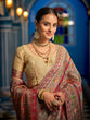 Load image into Gallery viewer, Light Brown Elegant Pashmina Kashmiri Jacquard Saree with Kalamkari &amp; Meenakari Weaving ClothsVilla