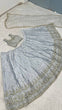 Load image into Gallery viewer, Light Gray Satin Silk Sequins Embroidered Lehenga Choli Set with 3.5-Meter Flair &amp; Net Dupatta ClothsVilla
