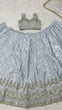 Load image into Gallery viewer, Light Gray Satin Silk Sequins Embroidered Lehenga Choli Set with 3.5-Meter Flair &amp; Net Dupatta ClothsVilla
