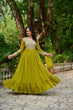 Load image into Gallery viewer, Parrot Green Elegant Star Georgette Embroidered Gown with Dupatta – Beads &amp; Sequins Work ClothsVilla