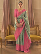 Load image into Gallery viewer, Light Green Graceful Woven Banarasi Silk Blend Saree with Tassel Detailing ClothsVilla
