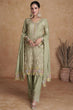 Load image into Gallery viewer, Light Mehendi Elegant Chinon Embroidered Suit Set with Dupatta ClothsVilla