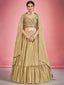 Light Orange Pakistani Georgette Lehenga Choli For Indian Festivals & Weddings - Thread Embroidery Work, Mirror Work Clothsvilla