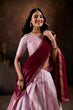 Load image into Gallery viewer, Light Pink Captivating Jacquard Lehenga Choli Set - Graceful Weaves and Modern Flair