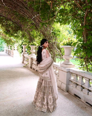 Light Pink Designer Party Wear Heavy Faux Georgette Embroidered Top, Plazzo & Dupatta Set