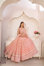 Load image into Gallery viewer, Light Pink Elegant Butterfly Net Lehenga with Intricate Embroidery ClothsVilla