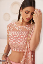 Load image into Gallery viewer, Light Pink Elegant Butterfly Net Lehenga with Intricate Embroidery ClothsVilla