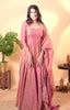 Light Pink Elegant Designer Party Wear Fancy Umbrella Gown Set with Dupatta & Bottom