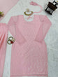 Load image into Gallery viewer, Light Pink Elegant Faux Georgette Embroidered Suit Set ClothsVilla