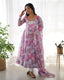 Light Pink Elegant Festive Anarkali Set – Pure Soft Organza Silk with Dupatta & Pant