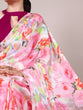Load image into Gallery viewer, Light Pink Elegant Floral Printed Dull Satin Saree with Moonga Silk Blouse ClothsVilla