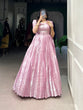 Load image into Gallery viewer, Light Pink Elegant Kanjivaram Zari Woven Gown with Matching Koti ClothsVilla