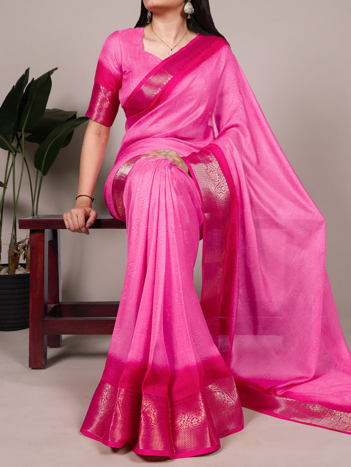Light Pink Elegant Marsh Mello Zari Weaving Saree with Matching Unstitched Blouse – Traditional Festive & Wedding Wear Clothsvilla Main image