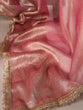 Load image into Gallery viewer, Light Pink Elegant Tissue Shimmer Saree with Zari Weaving and Sequins Lace Border