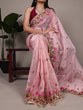 Load image into Gallery viewer, Light Pink Elegant Zari Kota Tissue Saree with Exquisite Thread Embroidery Work and Banglory Blouse Piece – Premium Ethnic Ensemble ClothsVilla