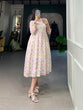 Load image into Gallery viewer, Light Pink Floral Georgette Frock - Elegant Spring Dress ClothsVilla