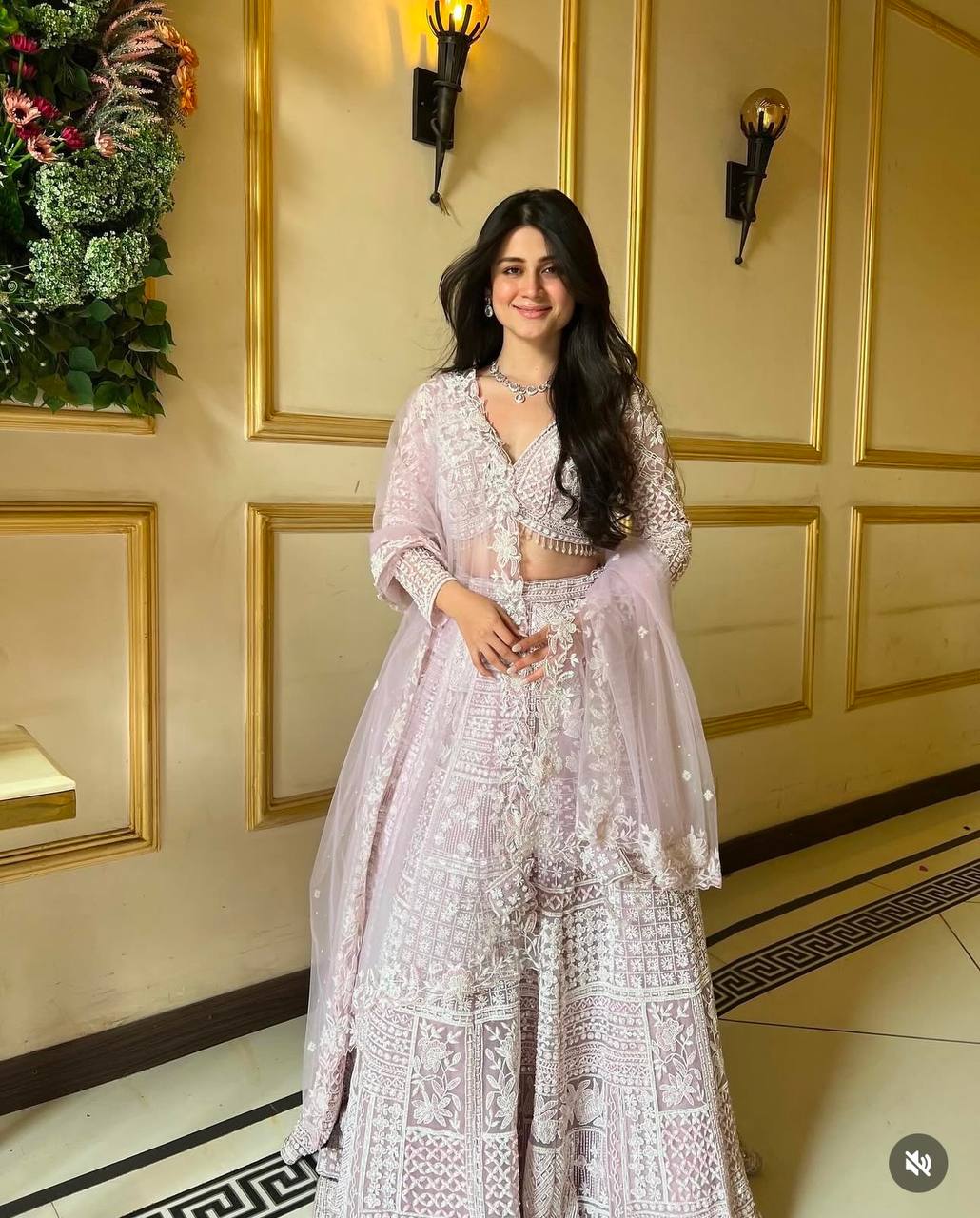 Light Pink Glamorous Net Lehenga Set with Resham & Sequins Work ClothsVilla
