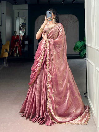 Light Pink Luxury Fendi Lehenga Set ClothsVilla