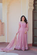 Load image into Gallery viewer, Light Pink Premium Fendy Chiffon 12-Kali Gown with Embroidered Cut-Work Dupatta ClothsVilla