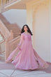 Load image into Gallery viewer, Light Pink Premium Fendy Chiffon 12-Kali Gown with Embroidered Cut-Work Dupatta ClothsVilla