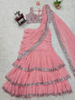 Load image into Gallery viewer, Light Pink Ready-to-Wear Lehenga Saree – Elegant &amp; Stylish