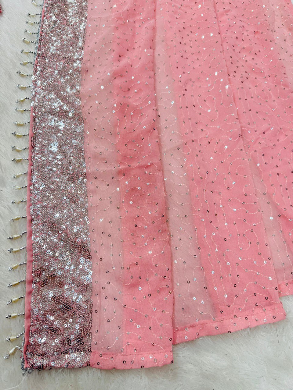 Light Pink Ready-to-Wear Lehenga Saree – Elegant & Stylish