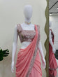 Load image into Gallery viewer, Light Pink Ready-to-Wear Lehenga Saree – Elegant &amp; Stylish