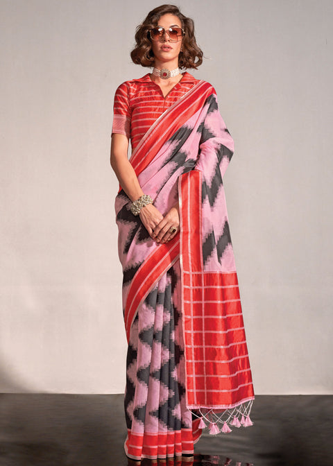 Light Pink Regal Banarasi Blended Silk Saree – Timeless Elegance for Grand Occasions ClothsVilla Main image