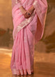 Load image into Gallery viewer, Light Pink Royal Banarasi Silk Saree with Contrast Border &amp; Designer Pallu – Wedding Special ClothsVilla