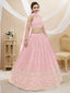 Light Pink Sequin Georgette Engagement Wear Lehenga Choli ClothsVilla