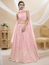 Load image into Gallery viewer, Light Pink Sequin Georgette Engagement Wear Lehenga Choli ClothsVilla