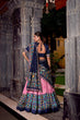 Load image into Gallery viewer, Light Pink Tasar Silk Ikkat Print Lehenga Set with Embroidered Blouse &amp; Dupatta ClothsVilla