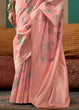 Load image into Gallery viewer, Light Pink Woven Cotton Silk Blend Linen Saree with Unstitched Blouse ClothsVilla