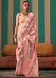 Load image into Gallery viewer, Light Pink Woven Cotton Silk Blend Linen Saree with Unstitched Blouse ClothsVilla