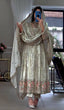 Load image into Gallery viewer, Light Pista Pure Sheesha Silk Gown ClothsVilla