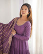 Load image into Gallery viewer, Light Purple Elegant Festive Pure Romansilk Chanderi Anarkali Suit with Banarasi Dupatta