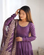 Load image into Gallery viewer, Light Purple Elegant Festive Pure Romansilk Chanderi Anarkali Suit with Banarasi Dupatta