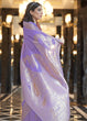 Load image into Gallery viewer, Light Purple Elegant Linen Saree with Floral Printed Weaving Work ClothsVilla