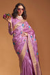 Load image into Gallery viewer, Light Purple Elegant Satin Traditional Saree with Zari &amp; Thread Work ClothsVilla