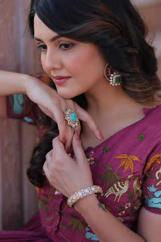 Light Purple Elegant Silver Crunchy Gown with Embroidered Koti – Stylish Partywear Set ClothsVilla