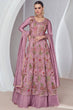 Load image into Gallery viewer, Light Purple Luxurious Viscose Silk Embroidered Gown Set with Dupatta ClothsVilla