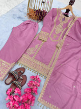 Load image into Gallery viewer, Light Purple Premium Designer Ready-to-Wear Top, Plazzo &amp; Dupatta Set Clothsvilla